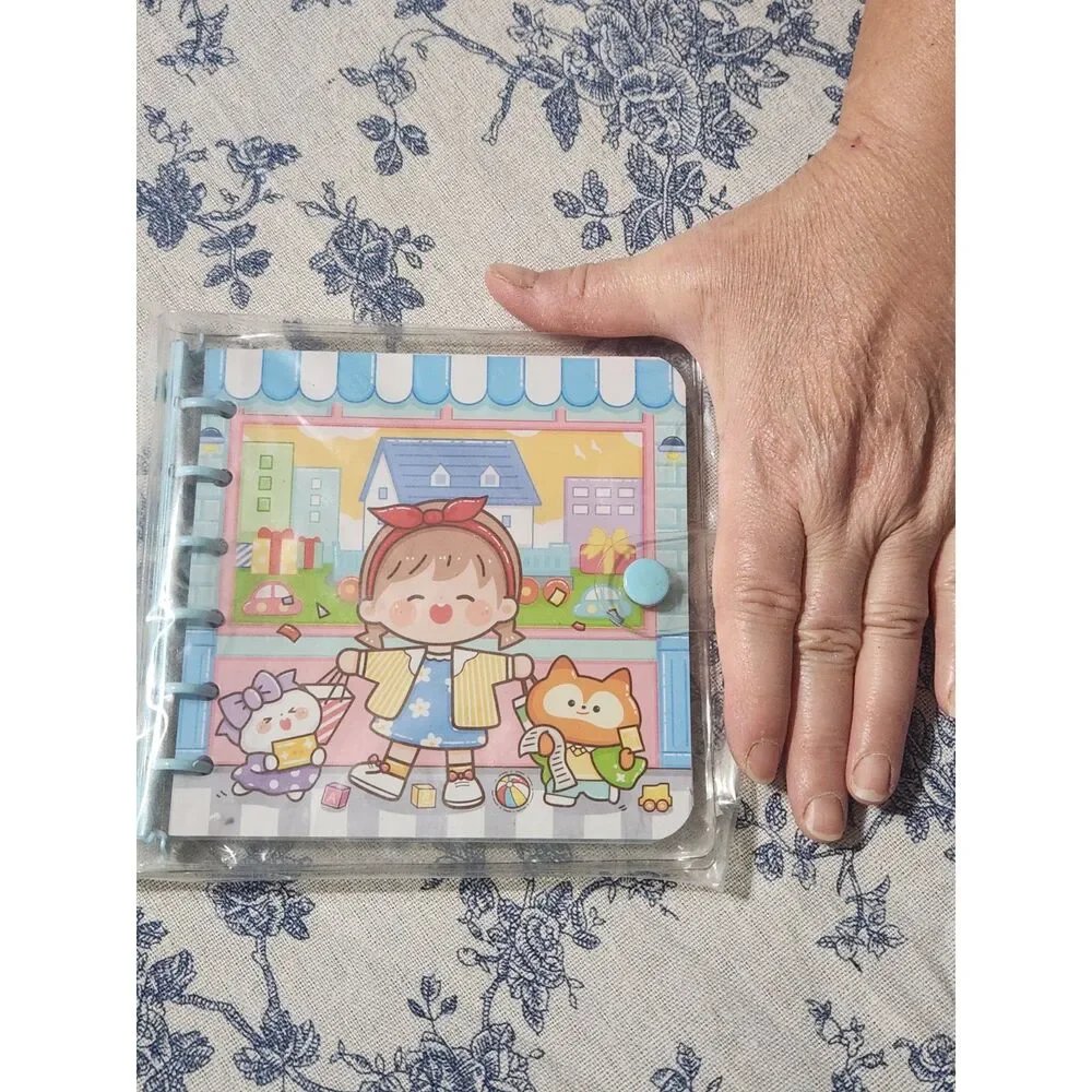 Mini Notebook Kawaii Girl Character Blue Notetaking Journal A7